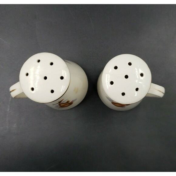 Pear Salt & Pepper Shakers W/ Handle 7 Hole Royal Taunton Autumn Fruit VTG Japan - Picture 2 of 12